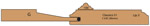 cross section of Belvadere wood cabinet door with applied moulding